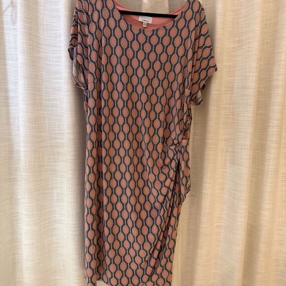 Robbie Bee Dress Signature Pink/Grey/White Sleeveless‎ Tie Sz 2XL Office Party - Picture 2 of 16